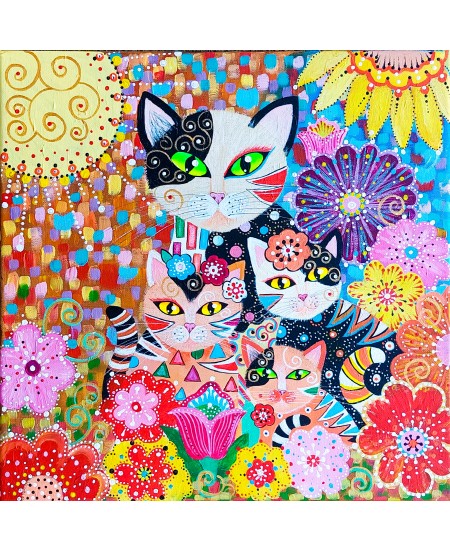 Tablou pictura pisici "Sweet Family"