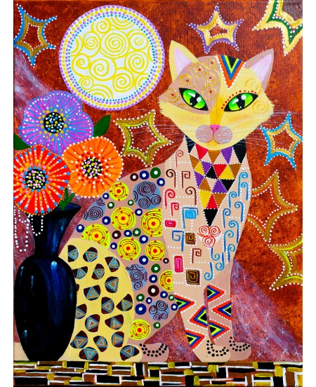 Tablou pictura pisica "La Fereastra"