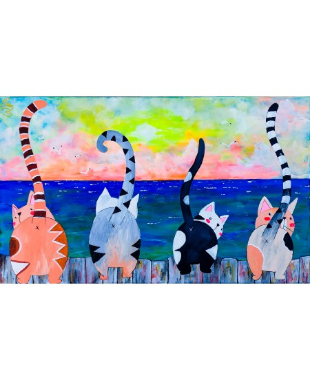 Tablou pictura pisici haioase "In Vacanta"