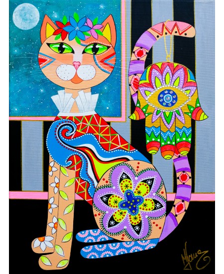 Tablou pictura pisica "Fatima"